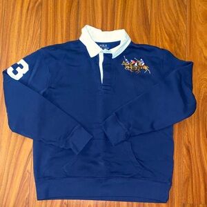 🐴 Polo by Ralph Lauren Boys Dark Blue Rugby Top 🐴